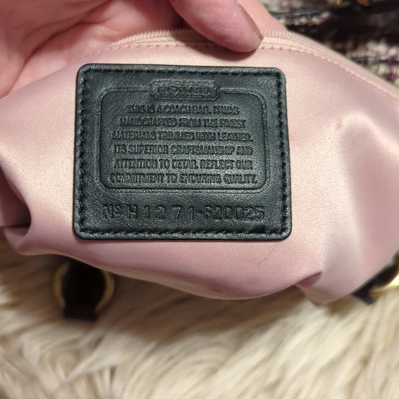 Vintage Y2K Coach Tweed Shoulder Bag Purse Tote - Picture 6 of 9